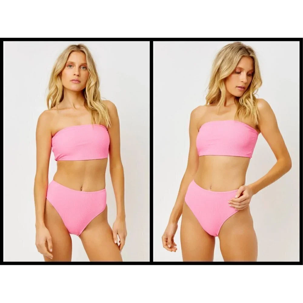💕FRANKIE'S💕 Ribbed Bikini (Tolly Underwire Top + Jenna High Waist Bottoms) M/L
